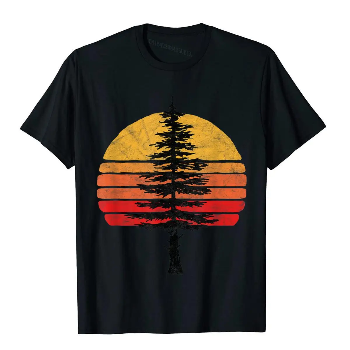 

Retro Sun Minimalist White Pine Tree Illustration Graphic T-Shirt Cotton T Shirt For Boys Novelty Top T-Shirts Classic Hip Hop
