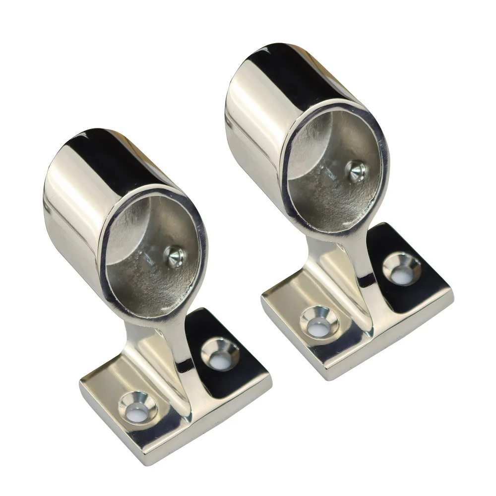 2PCS Stainless Steel Stanchion Hand Rail Fitting Left Front 22mm Marine Hardware Stanchion For 22mm Tube