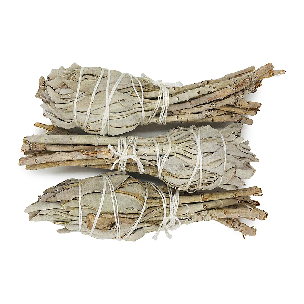 2PCS Premium White Sage Exorcism Degaussing Negative Energy Removing Fragrance White Sage For Yoga Meditation