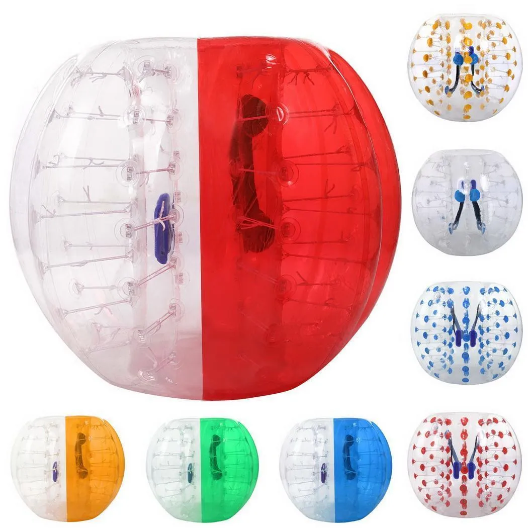 HIBADOU Aufblasbarer Blasen-Fußball-Zorb-Ball, 1,7 m, Stoßstangenball, 100 % TPU-Material, aufblasbarer Blasenfußball für Erwachsene – Detail 2