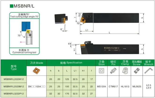 1 قطعة MSBNR 2525M12 MSBNL2525M12 سيارة أداة حامل كربيد إدراج SNMG