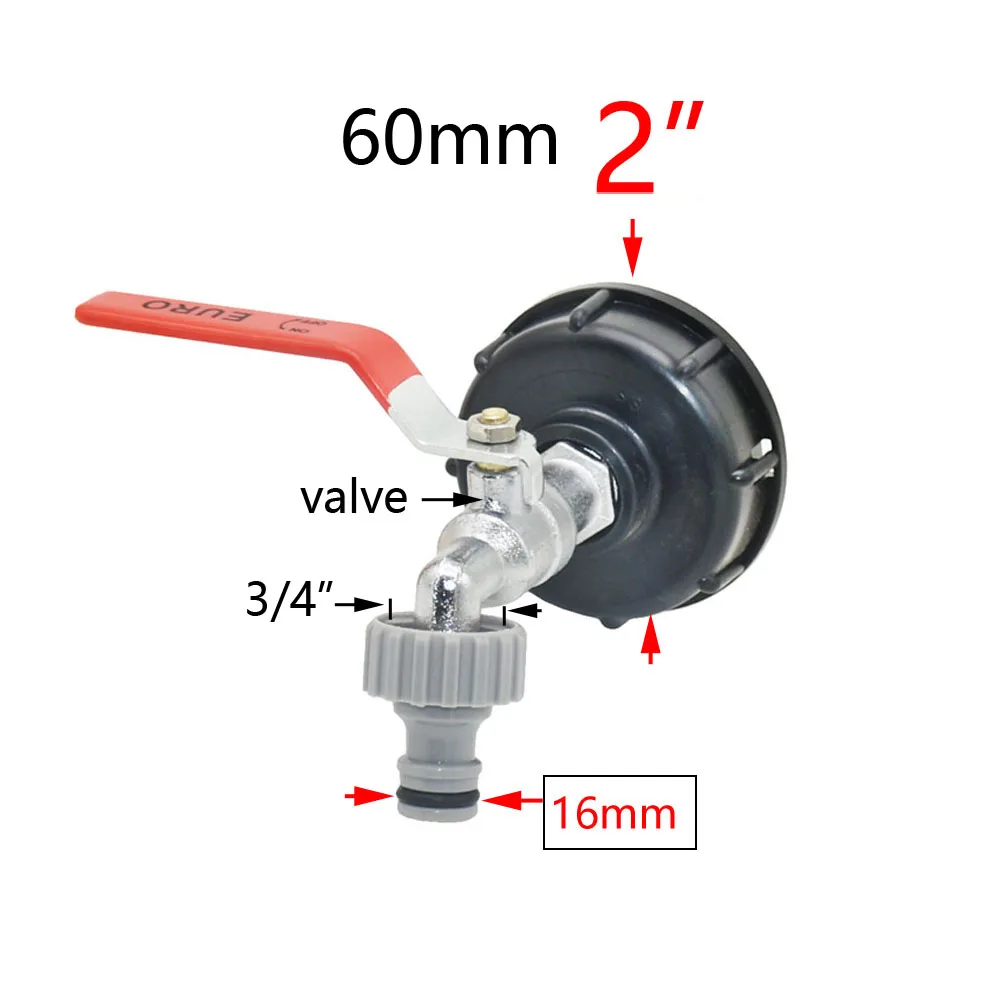 Farm IBC Tank Tap Adapter S60 * 6 gwint stromy do 1/2 \'\'3/4\'\' 1 \