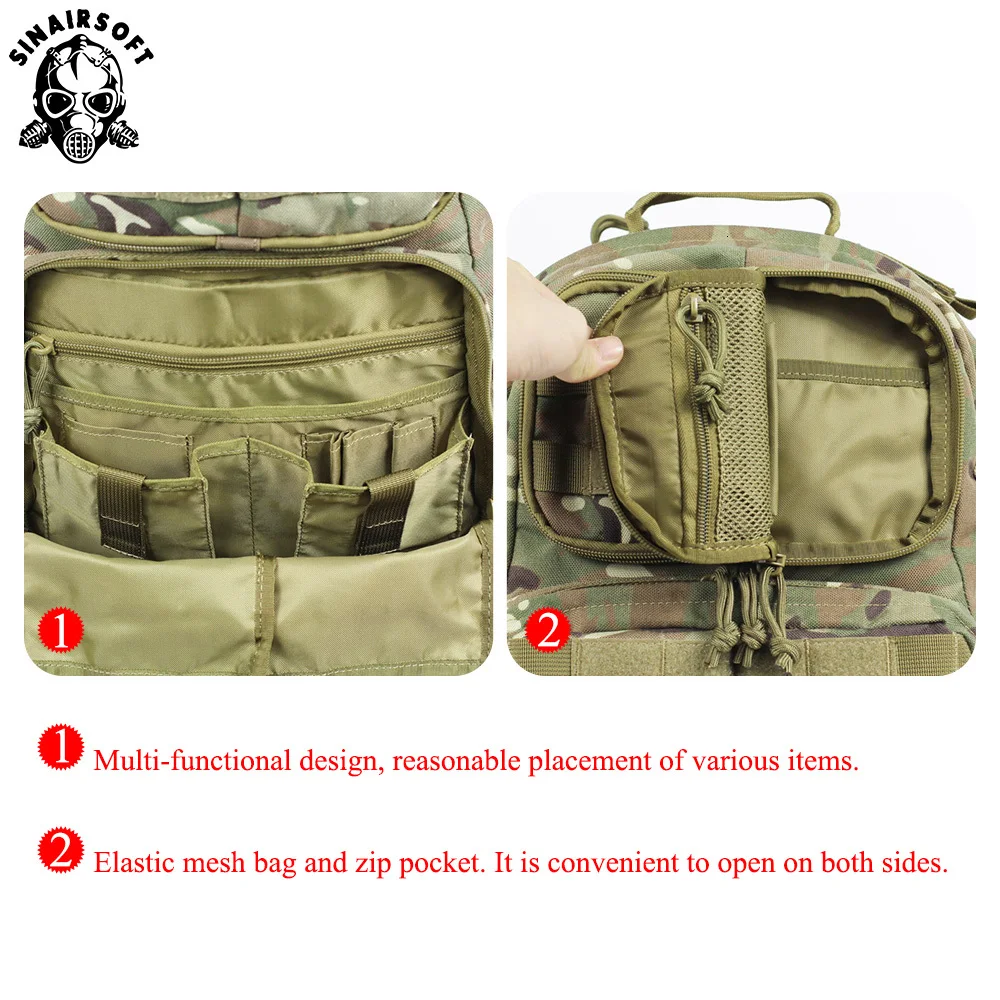 Imagem -05 - Sinairsoft-impermeável Mochila Molle Outdoor Montanhismo Bolsa Bolsas de Caça Trekking Caminhadas Pesca 55l