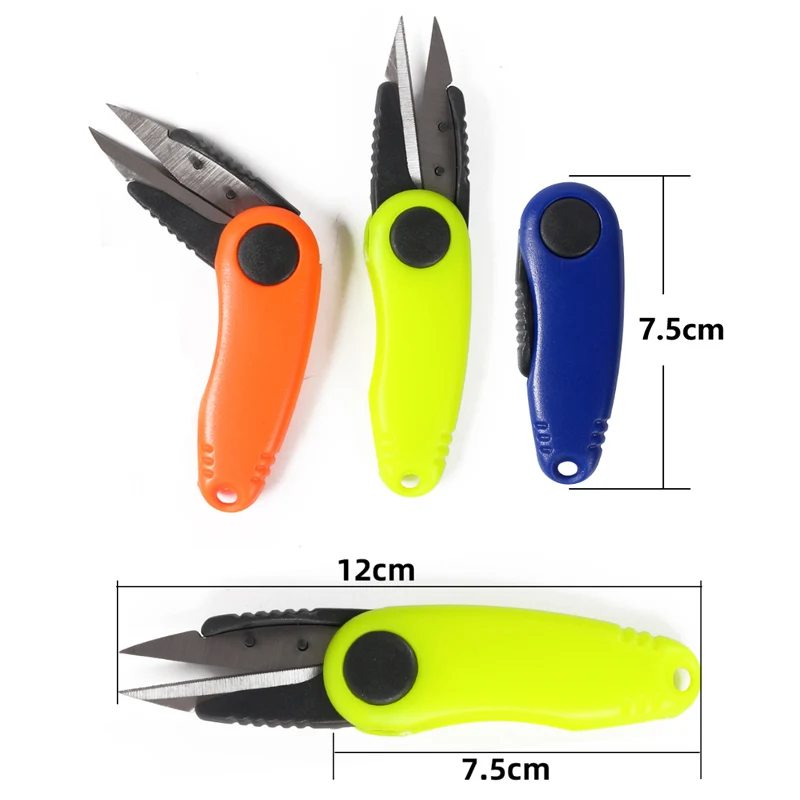 1pc Fishing Line Scissors Nipper Hook Sharpener Fly Tying Tool Tackle Gear Fishing Quick Knot Tool kit Shrimp-type