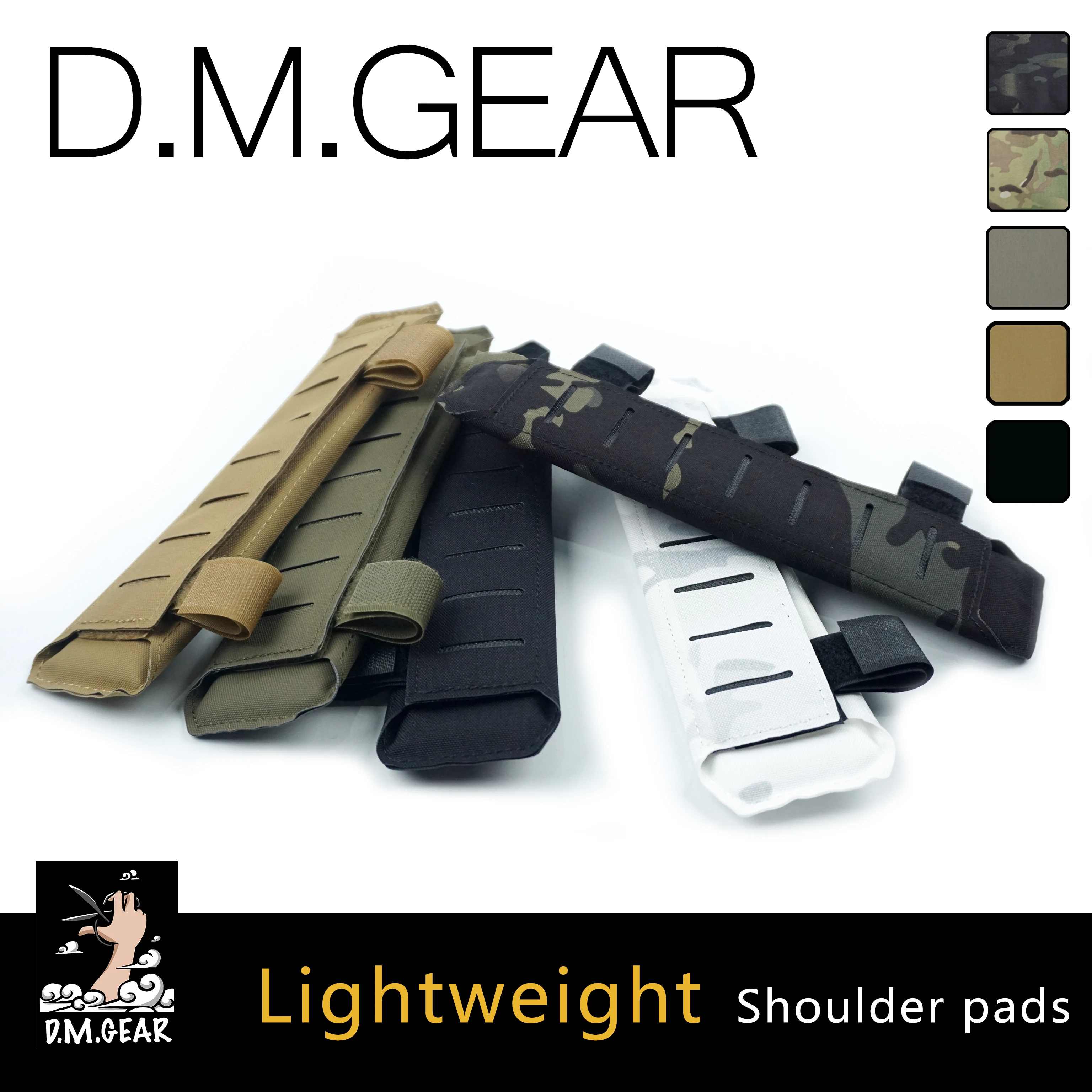 DMGear Shoulder Pads Fans Tactical Vest Gear Military Bag Equipment Accessory Airsoft Army Plate Carrier Comfortable Laser Cut