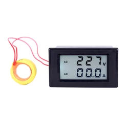 AC 80-500V 0-100A Embedded LED Digital Voltmeter Ammeter 110V 220V Voltage Current Meter Voltammeter Volt Amp Tester Detector