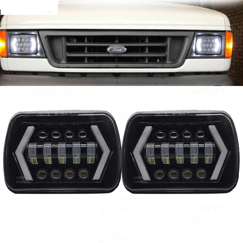 

5x7 7X6 Inch Retangular Headlight for Jeep Cherokee XJ Wrangler YJ Truck 4X4 Motorcycle DRL Hi Low Beam Headlamp