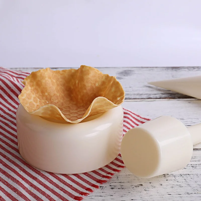 Commercial Crispy Waffle Cone Mold Flower Basket Shape Ice Cream Bowl Forming Tool For Ice Cream Waffle Cup Model Egg Roll Mould