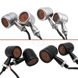 4pcs Bullet Motorcycle LED Turn Signal Indicator Lamp Light Moto Blinker Light For Harley Honda Fatboy Chopper Bobber Suzuki