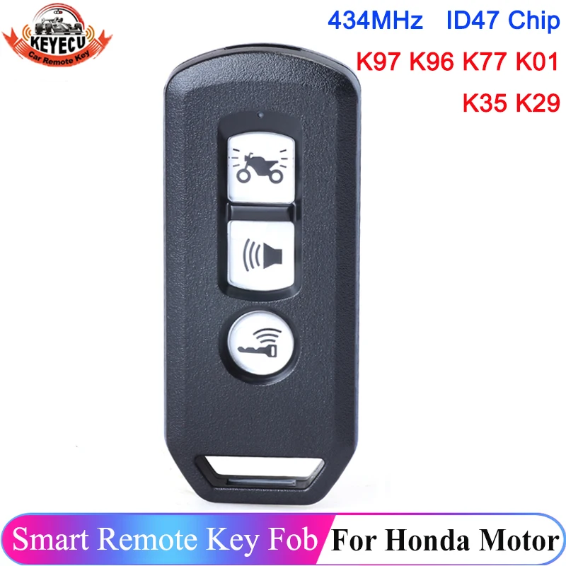 

KEYECU 3 Button Smart Key 434MHz For Honda Motorcycle X-ADV SH 300 150 125 Forza PCX 150 Hybrid K01 K77 K96 K97 Keyless Go Fob