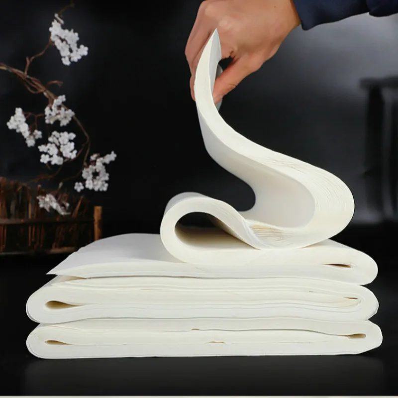 Xuan Paper Chinese Painting Calligraphy Rice Paper High Quality Thicken Half-Ripe Xuan Papers for Calligraphy 100 Sheets