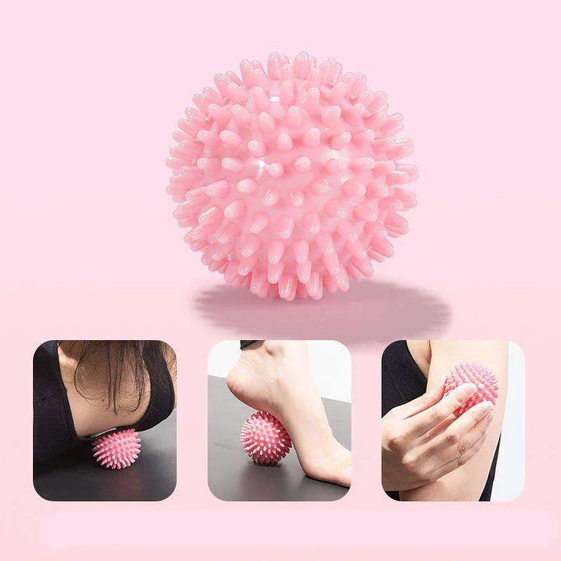 TPR 6.5CM Diameter Hollow Soft Spike Ball Hand Strength Recovery Exercise Massage Ball Yoga Fitness Spiky Massager Trigger Point