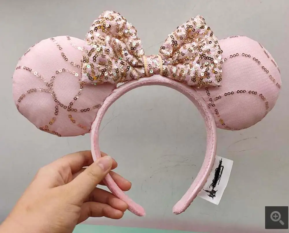 

NEW Fantasy Pink Bow Sequins Minnie Ears Limited New Cos Headband