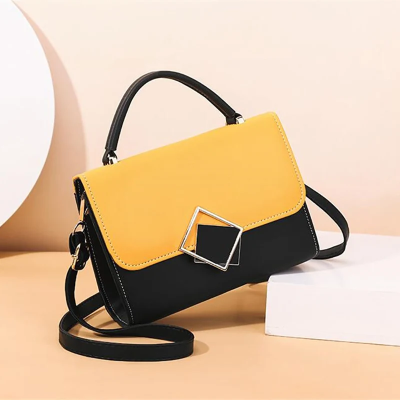 Simple Style Crossbody Shoulder Bags for Women PU Leather Flap Handbag Purse Fashion Messenger Bag Small Pack