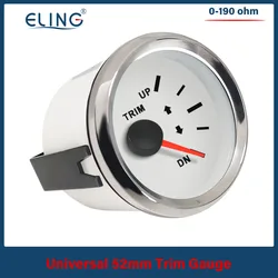 ELING New 52mm Waterproof Marine Trim Gauge Meter UP-DN Inboard Outboard Engine 0-190ohm Signal 12V 24V With Red Backlight