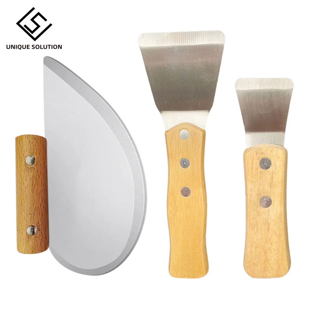 Big+Small+Round Spatula Scoop with Wooden Handle Ceiling Film Shovel Spatula Accessories for welding harpoon