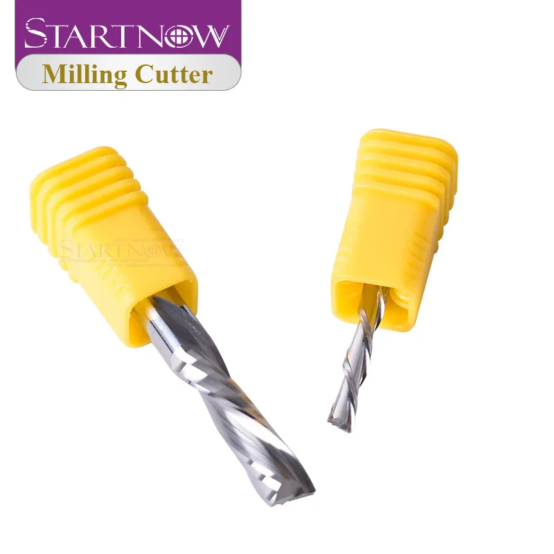 Startnow 5Pcs Mill Cutter Bit AAA Down Cut Two Flute Left Spiral Bits Carbide Tungsten CNC Router Bits End Milling Parts