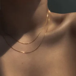 Vnox 1-4mm Women Round Snake Chain Necklaces,Chic Metal Neck Collar, Stainless Steel Slim Elegant Street Party Wedding Jewelry