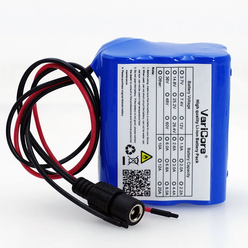 VariCore 12V 6800MAh 18650แบตเตอรี่ลิเธียม12.6V แบตเตอรี่ PCB แผ่นป้องกันกล้องวงจรปิด Cam Monitor UES