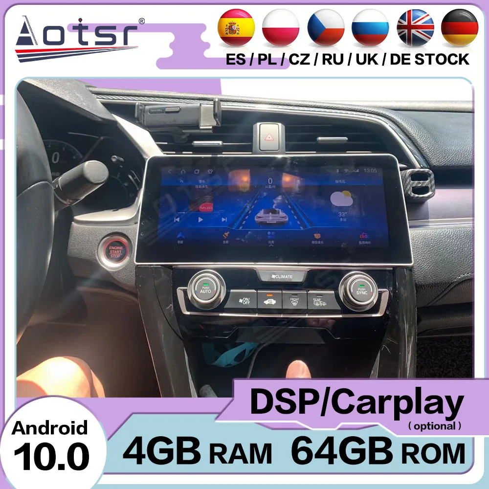 

Android 10,0 для Honda Civic 2016, автомобильный GPS-навигатор, экран Carplay, стерео, мультимедийный видеоплеер, радиоприемник, автомобильное головное устройство