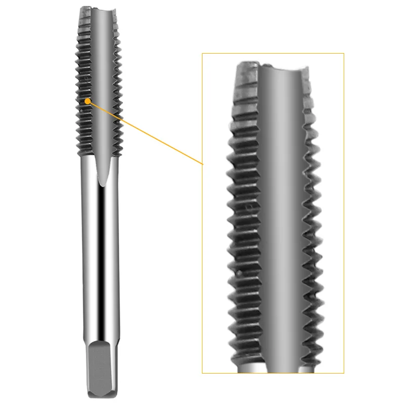 5pcs/Set HSS M3 M4 M5 M6 M8 Machine Spiral Point Straight Fluted Screw Thread Metric Plug Hand Tap Drill