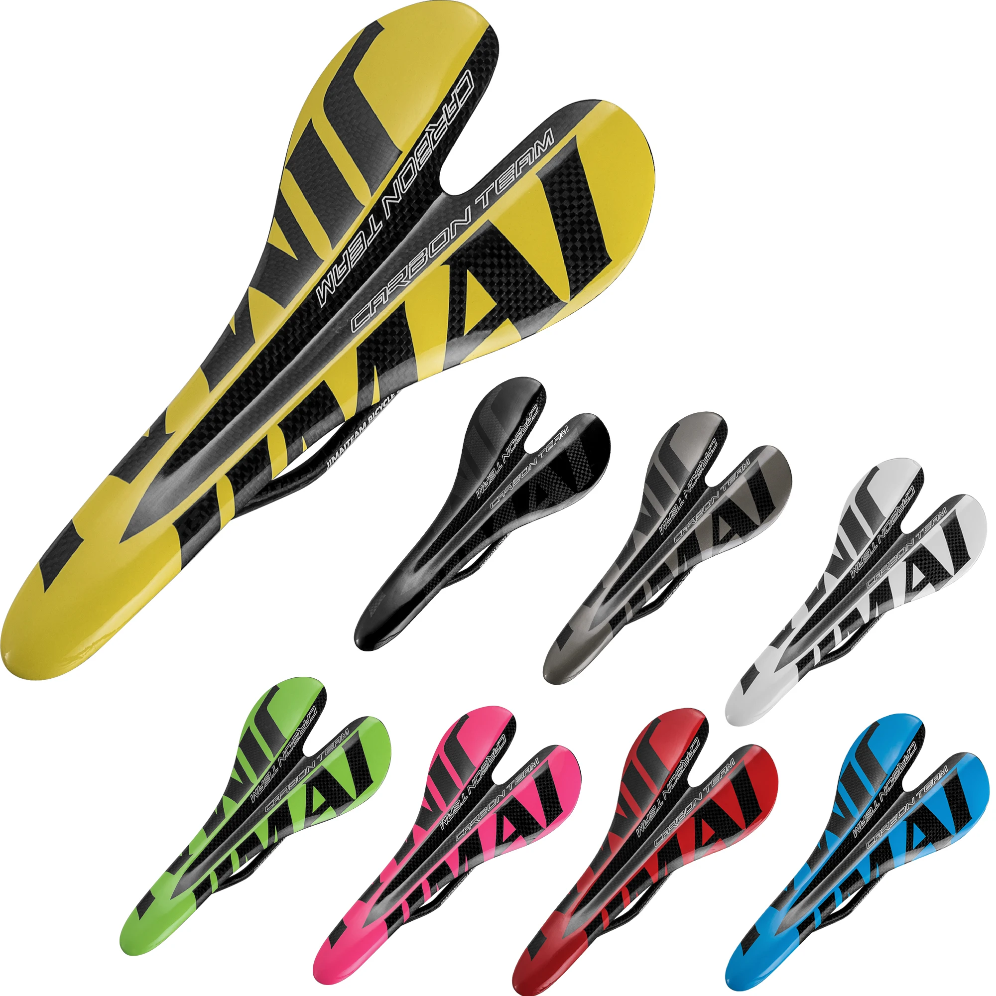 2019 JIMAITEAM rowerowa poduszka siedziska z pełnego włókna węglowego siodełko do roweru szosowego i górskiego otwarta wielokolorowa poduszka siedziska