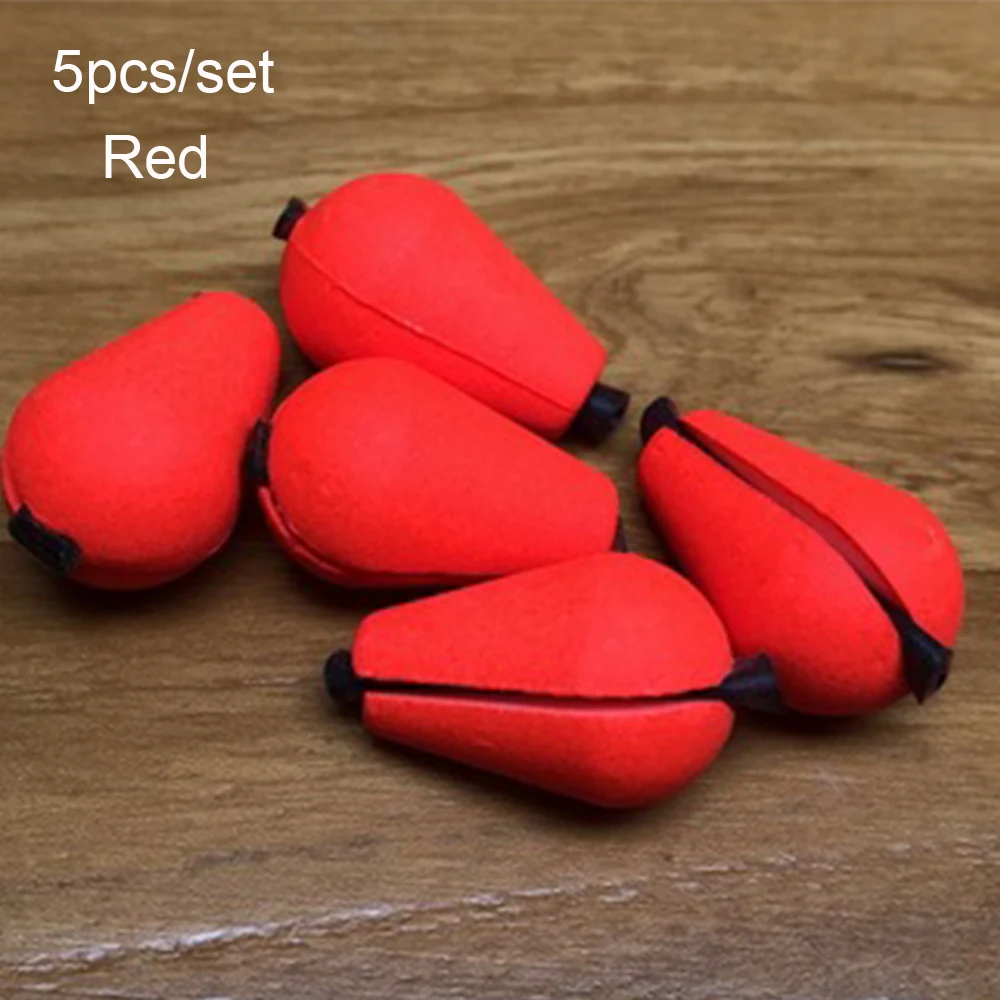 5 قطعة إيفا يطير الصيد بوبرز تعويم قطرات الماء البيضاوي تعويم رغوة المسيل للدموع قطرة سترايك مؤشر في الهواء الطلق معدات صيد الأسماك اكسسوارات