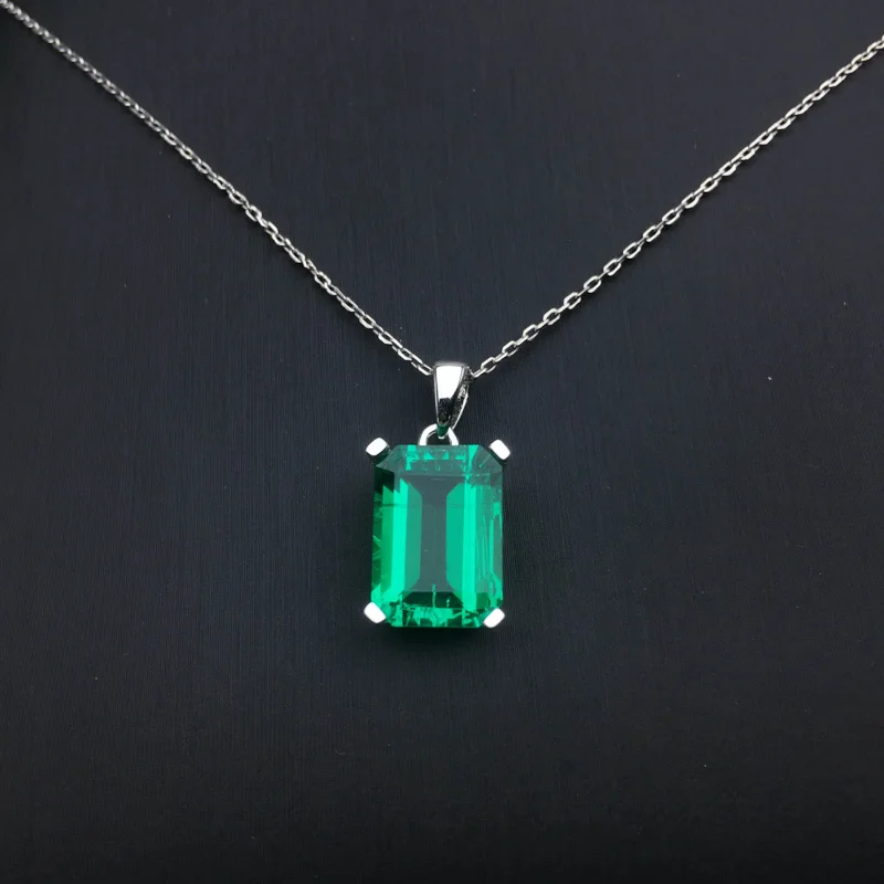 VANTJ Real 14K Gold Lab Grown Created Colombia Emerald 