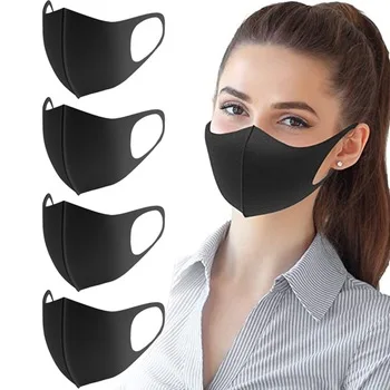 15 Pcs Cotton Black Ski Fasemask Reusable Fashion Washable Ski Fase Mask for Germ Protection Adults Breathable Face  Bandanas