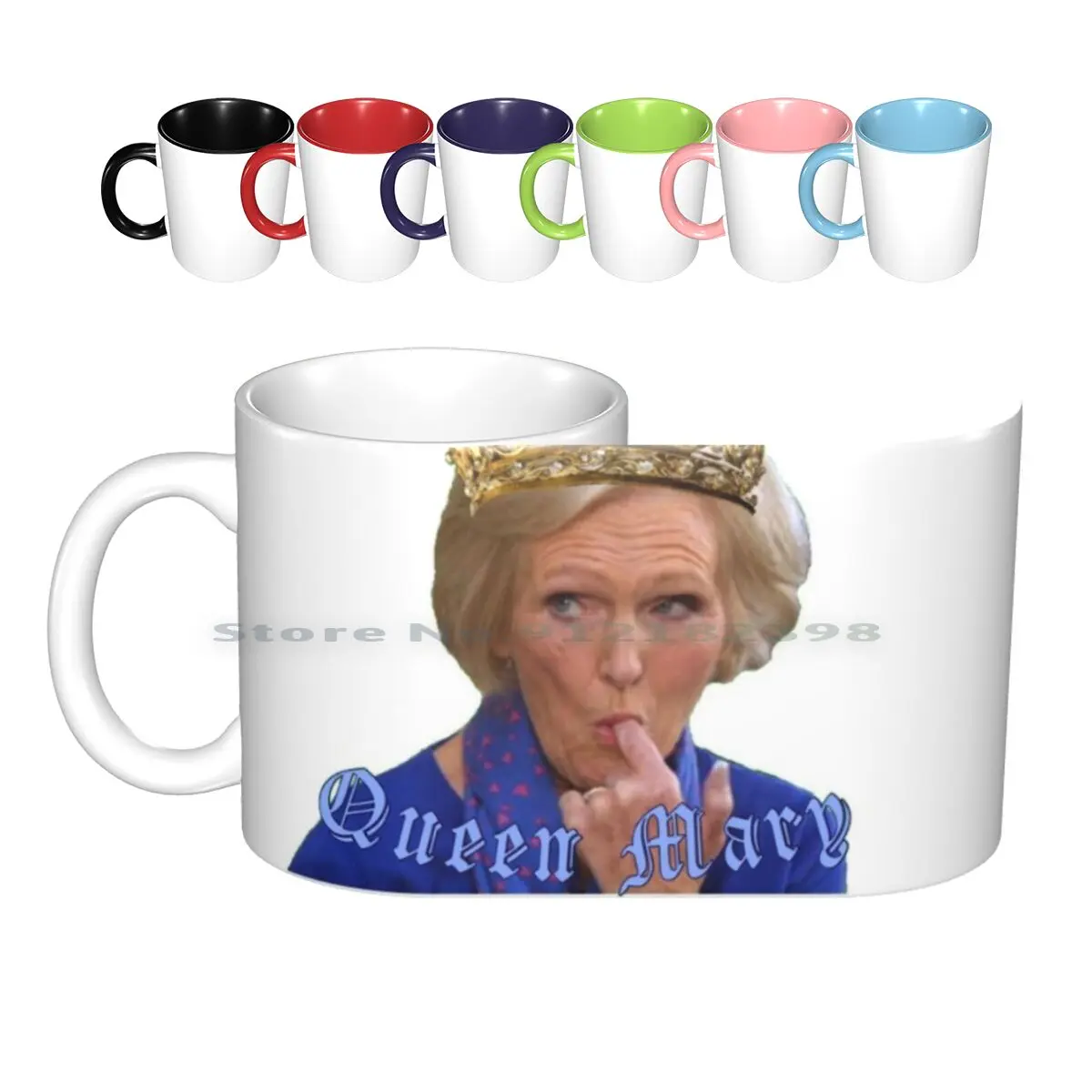 Queen Mary Berry Ceramic Mugs Coffee Cups Milk Tea Mug Mary Berry Great British Bake Off Great British Baking Show Queen Icon