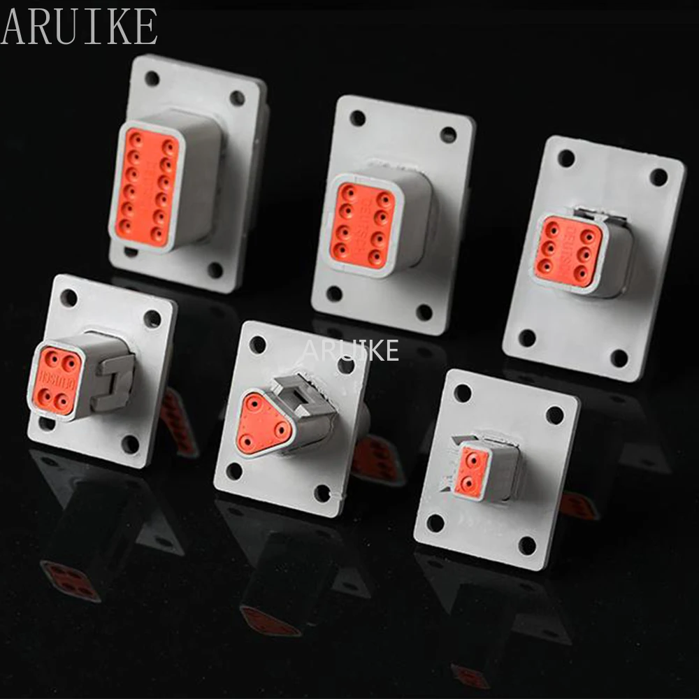 

1/5/10/20/50 Sets 2/3/4/6/8/12 Pin DT Male Female Connector DT04-6P-L012 Waterproof Plug-In With Fixed Flange DT04-4P-L012