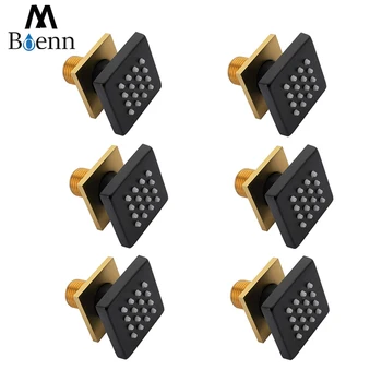 อุปกรณ์ห้องน้ำสเปรย์นวด Jets 2นิ้วทองเหลือง Body Jet Rainfall Wall แบบฝังตัวหัวฝักบัว Power Shower 50มม.Chrome