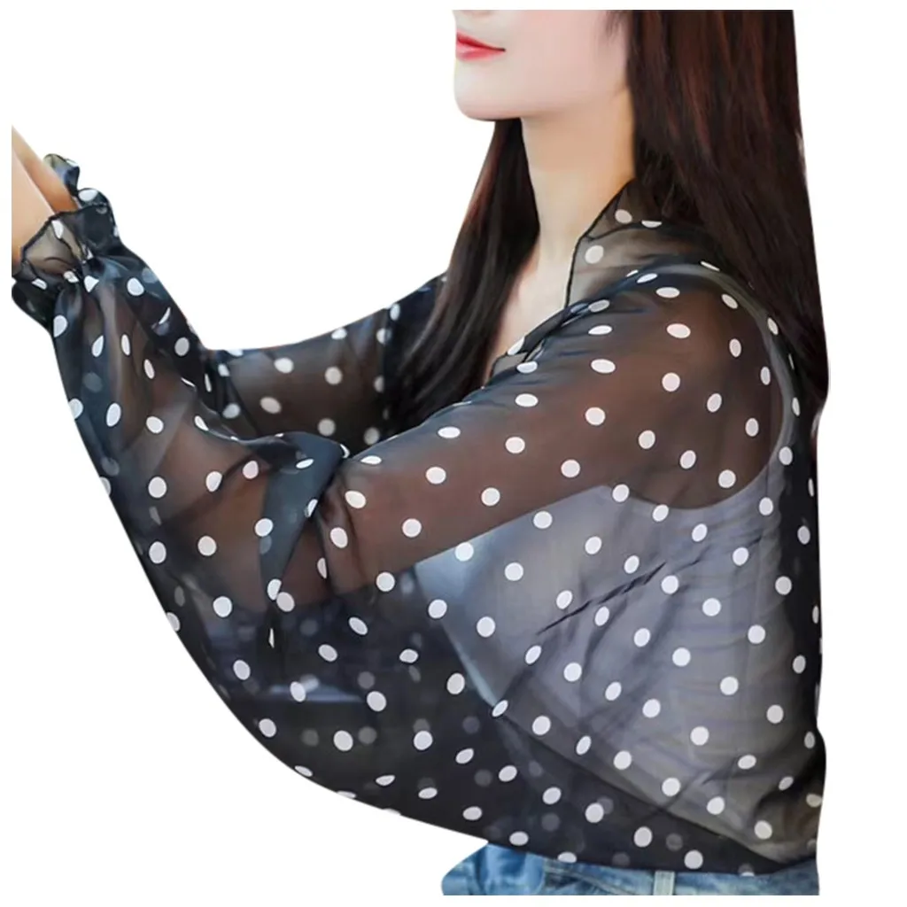 JAYCOSIN Vintage Floral Print Blouse Loose Shawl Women Chiffon Sun Suit Long Sleeve Uv Protection For Outdoor Blouse Tops Riding