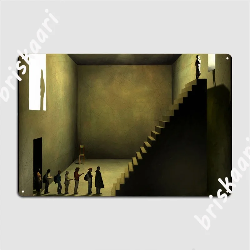 The Queue To See The End Of The Crisis Metal Plaque Poster Club Home Club Bar Designing Wall Decor Tin Sign Poster