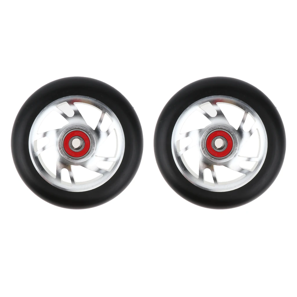 

2pcs/set 100mm/3.9" Pro Stunt Scooter Wheels with Bearings Aluminum Alloy Core Scooter Parts Wheels Replacements Accessories