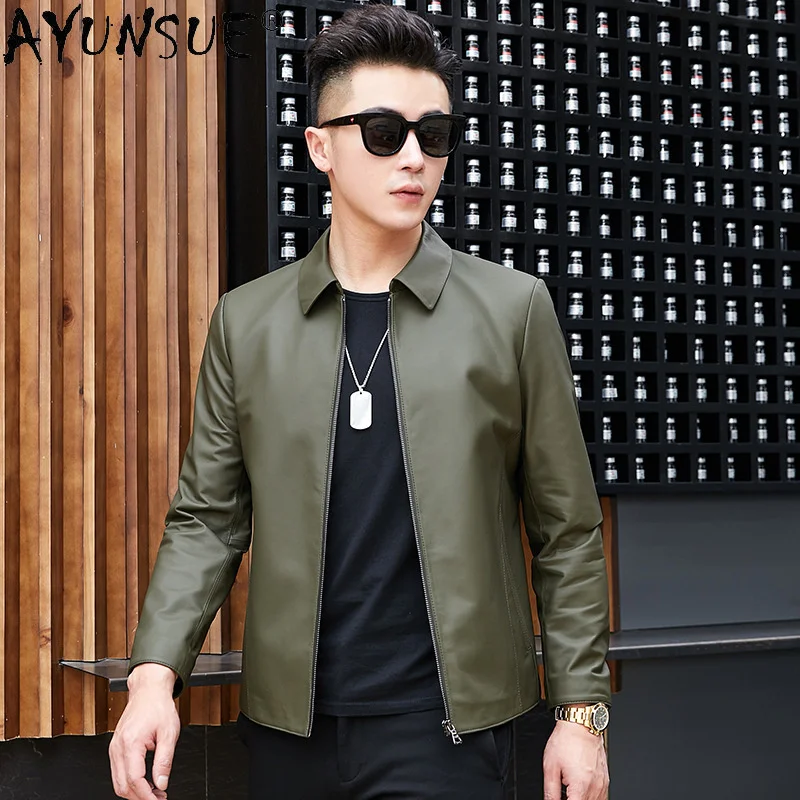 Quality High Leather Jacket Men Casaul Spring Streetwear Real Sheepskin Coat Fashion Men's Clothing Coats and Jackets WPY3349