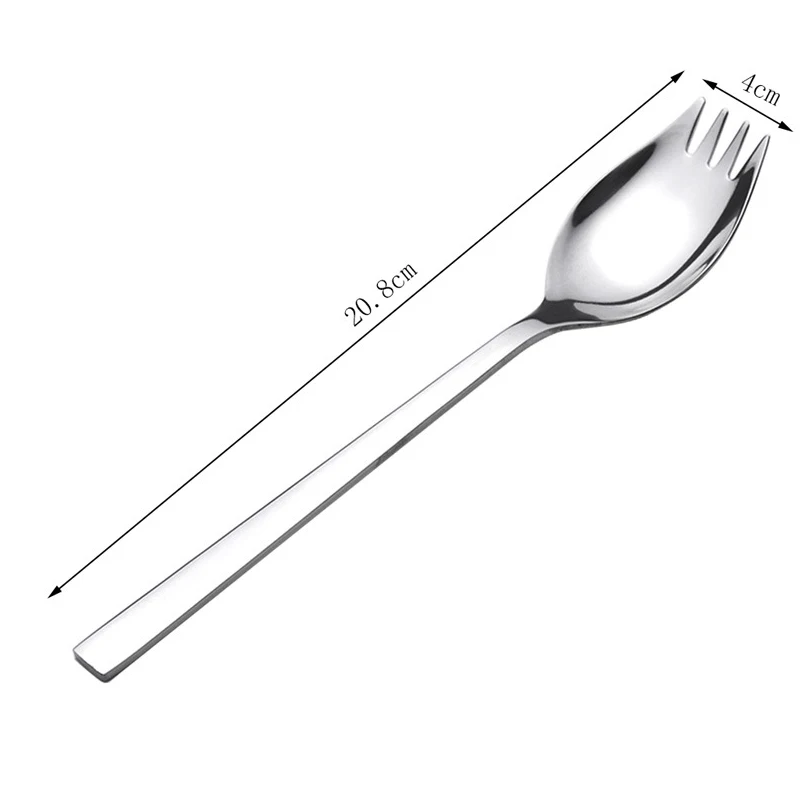 304 stainless steel long handle fork spoon one spoon creative household salad spoon student fruit fork spoon wholesale