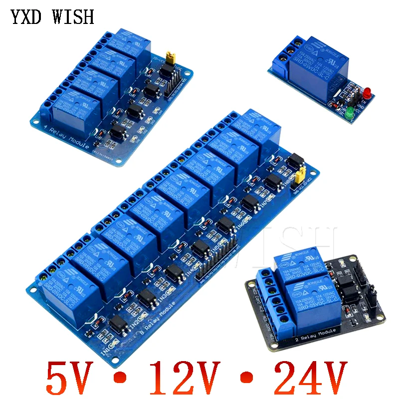 5V 12V 24V Relay Module With Optocoupler Relay Output 1 2 4 6 8 Channel Relay Module For Arduino Diy Relays Board