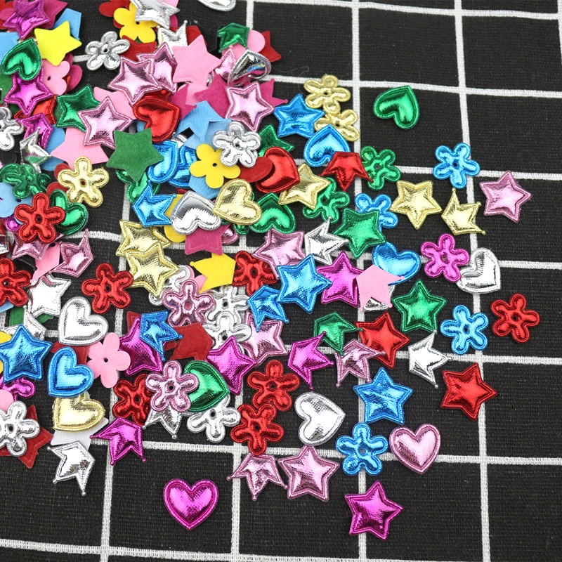 Patch rembourré de couleurs de formes mixtes, 200 pièces, Appliques, bricolage, artisanat, accessoires de Scrapbook pour enfants, décoration de vêtements, matériaux artisanaux