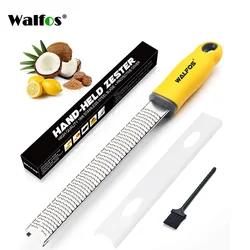 Walfos Zester and Grater Lemon & Cheese Premium Stainless Steel Zester Ergonomic Non-Slip Grip Handle Dishwasher Safe