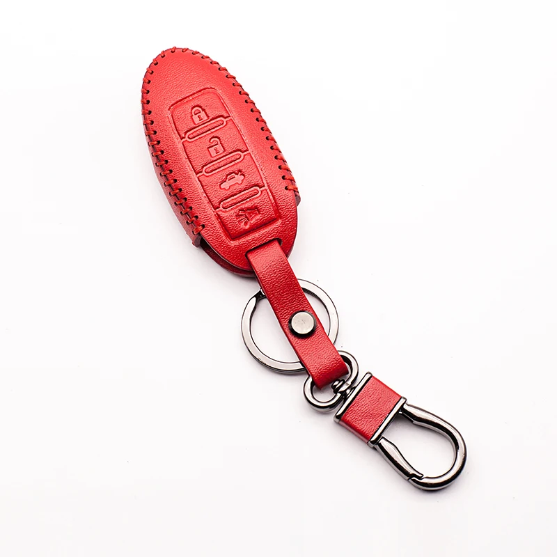 High quality leather color key cover for Nissan Altima qashqai x-trail tiida almera juke note primera remote control 4 button