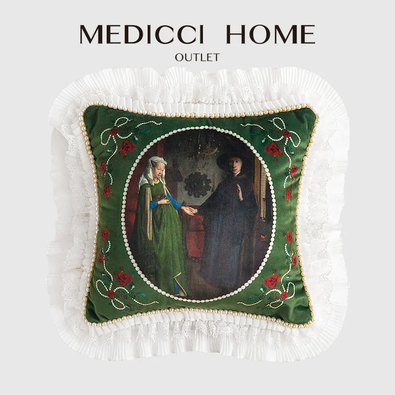 

Medicci Home европейские средневековые винтажные наволочки для диванных подушек в стиле ретро Роскошная наволочка для спинки дивана классическое искусство 45x45