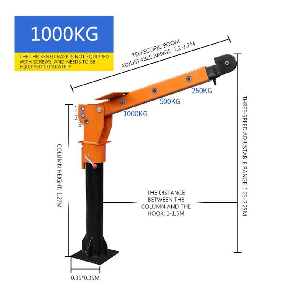 12V/24V Truck Self-Provided Truck-Mounted Crane 500kg Household Electric Hoist Hoisting Locomotive Truck-Mounted Crane