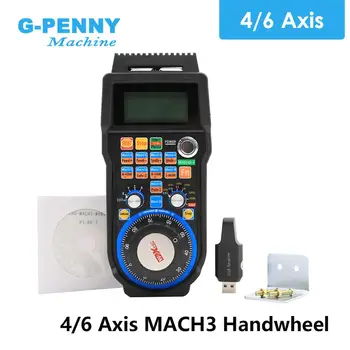 จัดส่งฟรี! จี้ MPG CNC USB MACH3 Handwheel แบบไร้สาย4/6แกน Handwheel คู่มือ USB Receiver 40 M WHB04B