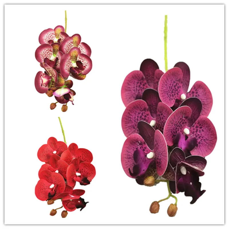 

10pcs Artificial Latex Butterfly Orchid Flowers 6/7 heads/piece 30 colors Real Touch Phalaenopsis Orchid for Floral Decoration