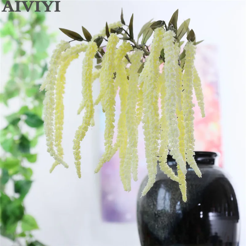 Artificial Plant Foam Wheat Ear Vine Plastic Plants Hanging Rattan DIY Autumn Wedding Banquet Jungle Decoration Set Home Decor