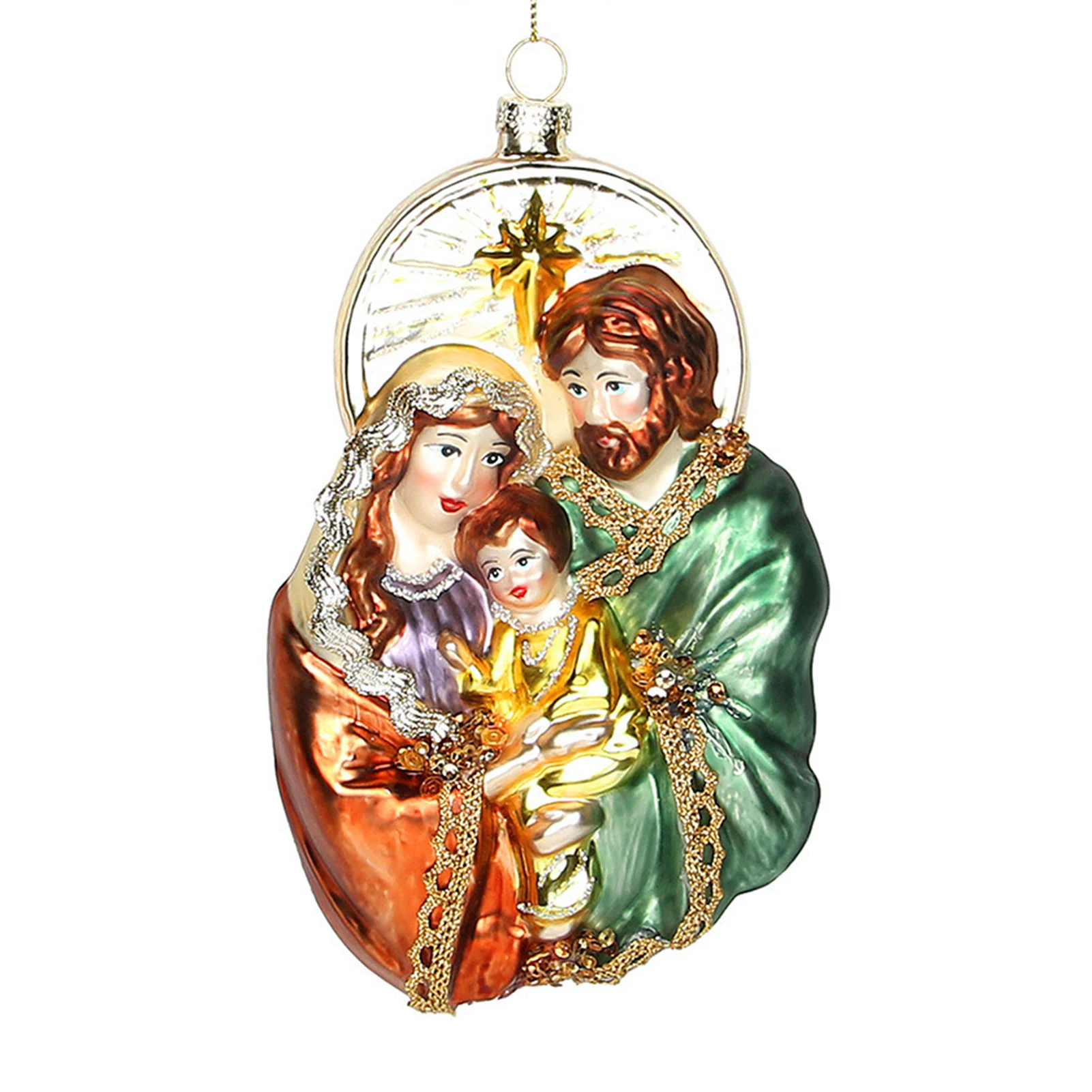 Holy Family Christian Ornament Virgin Mary Father Joseph Jesus Christmas Easter Religious Decorations Christmas Tree Home Decor