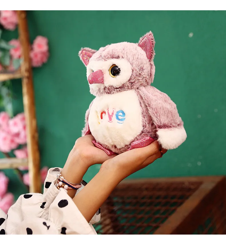 Fancy Cozy Child Plaything Lovely Naughty plush Stuffed animal Love Embroidery Kids bed Gift birthday Owl toys