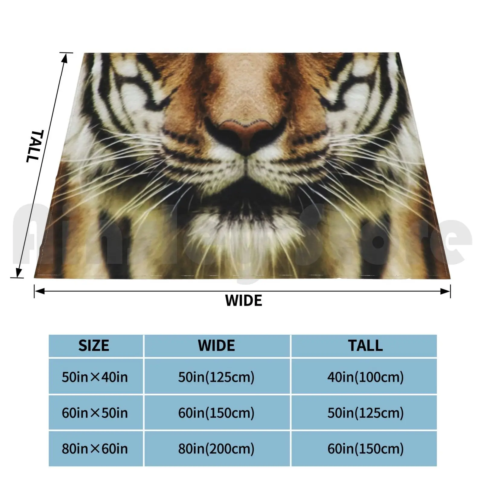 Tiger Blanket Fashion Custom Tiger Cat Teeth Mouth Nose Cool Animal Wild Life Africa Jungle