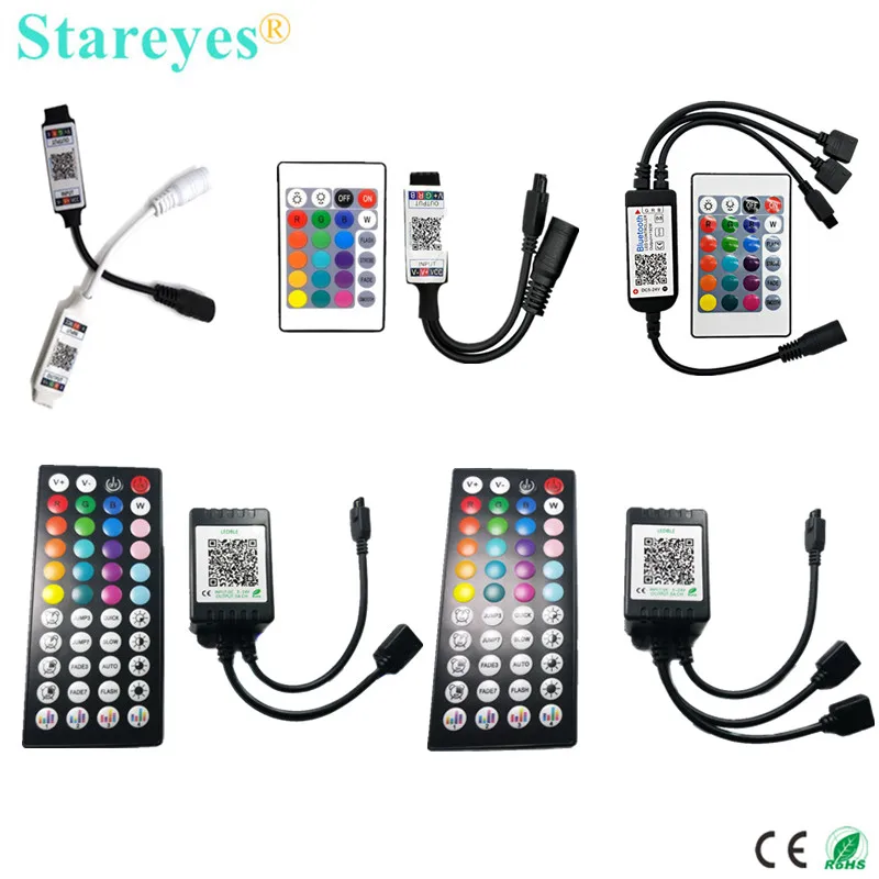 IR 24 44 keys Remote Bluetooth Music RGB Controller DC5-24V Control by Smart phone APP for Colorful Led Light Strip